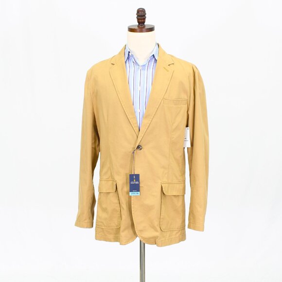 Stafford 44L Brown Solid 2-Button Sport Coat Blazer Jacket T759